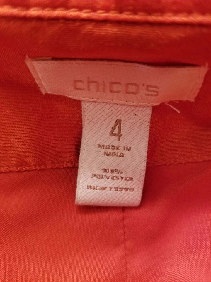 Abrigo Chaqueta Blazer Chico's Mujer Talla 4 XXL 2XL 2X Grande Naranja  Foto 2 de 3