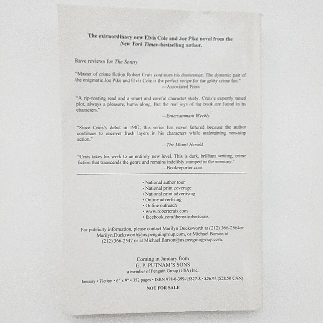 Taken By Robert Crais Uncorrected Proof 1st Edition 2012 Paperback Book