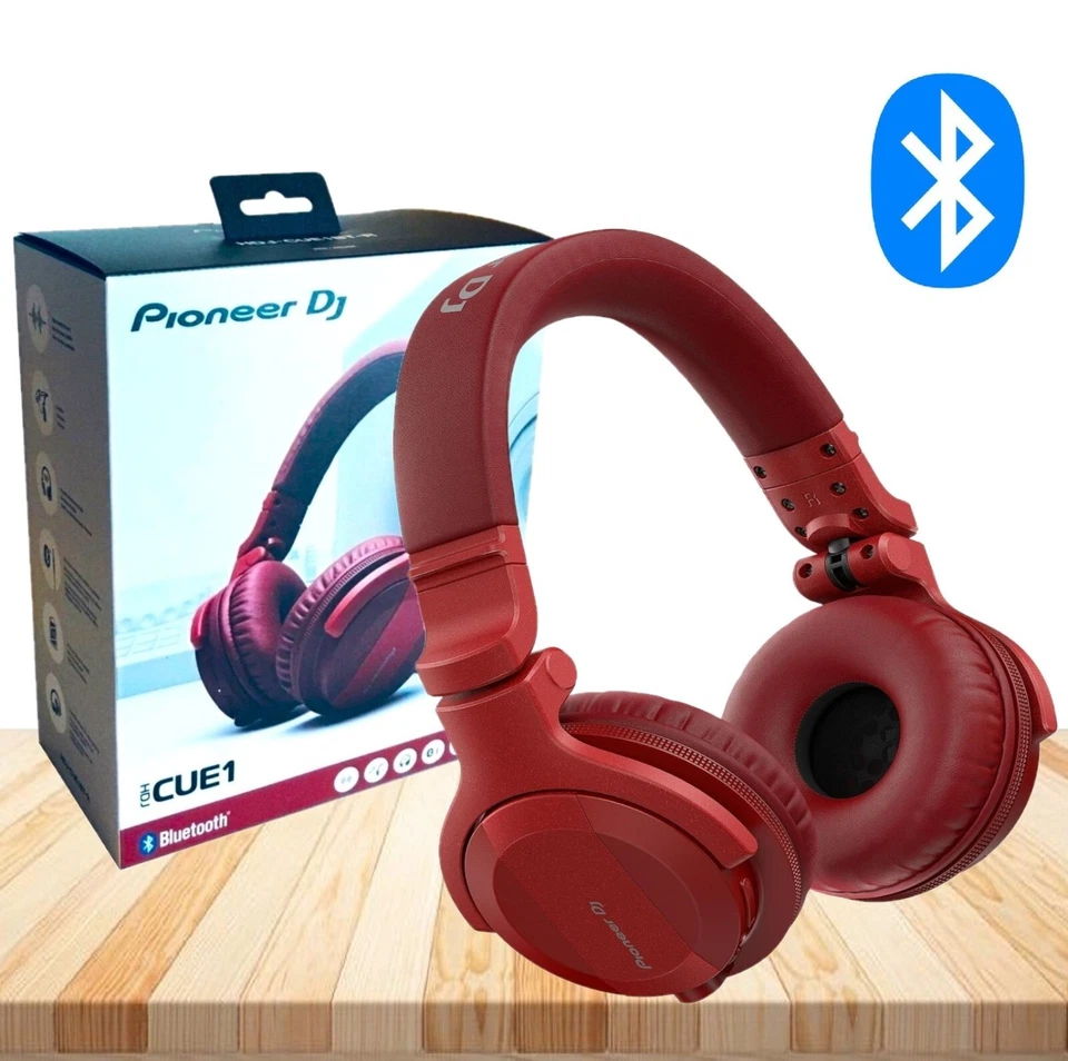 Pioneer DJ Bluetooth Wireless Headphones 40mm Drivers 30 Hours Red HDJ-CUE1 BT-R