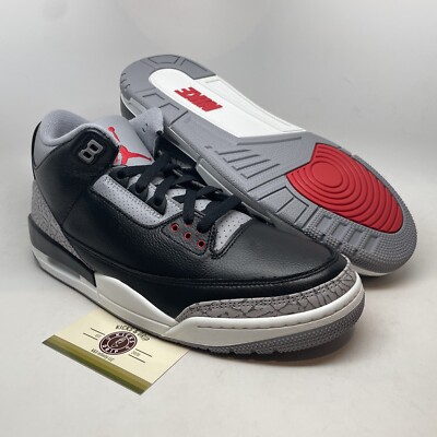 Size 10.5 - Nike Air Jordan 3 III Retro 2024 'Black Cement' NEW! | eBay
