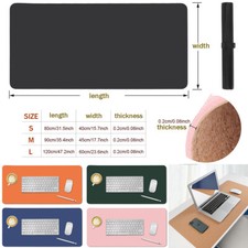 Large Dual Side Office Desk Mat Waterproof Cork & Leather Laptop Pad Mousemats