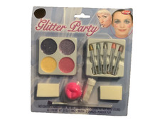 Glitter Party Makeup Kit Halloween Costume Eye Lash Face Paint Lip Stick 40 Nail