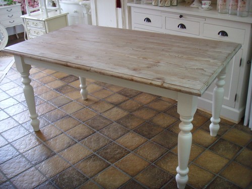 Tisch Esstisch Landhaustisch gedrechselte Beine Massivholz Schreinerarbeit 160cm - Bild 6 von 10