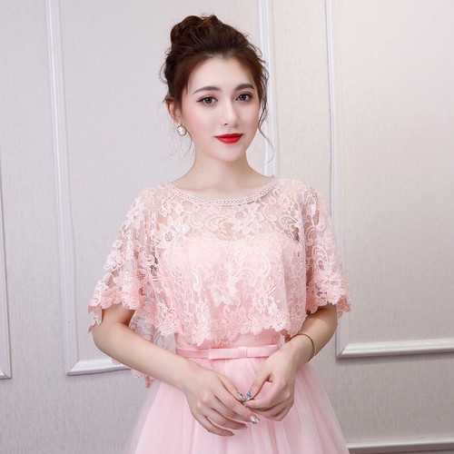 1x Elegant Lace Shrug Shawl Cape Crop Bolero for Evening Dress Women Ladies - Picture 11 of 35