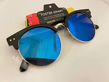 Foster Grant Semi-Rimless Round Women's Fashion Sunglasses with Microfiber Pouch