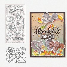 Thanksgiving Clear Stamps and Metal Cutting Dies Set for DIY Scrapbooking and Ca
