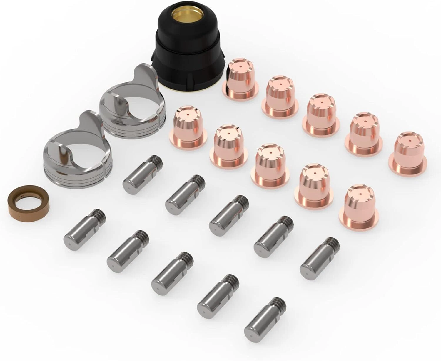 24-Piece IPT40 Plasma Cutting Torch Consumables Kit – Electrodes & Nozzles For YESWELDER CUT 55DS Pro & CUT 65DS, Brass & Zinc Alloy