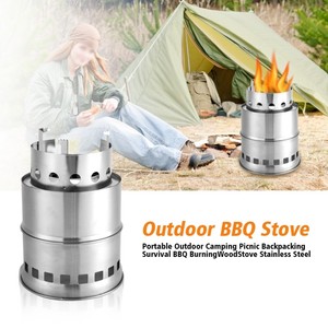 Us Outdoor Wood Stove Backpacking Portable Survival Wood Burning Camping Stove Ebay