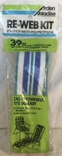 Vintage Arden Paradise Chair Re-Web Kit - 2 3/16" Wide x 39 Ft Blue, Teal Stripe