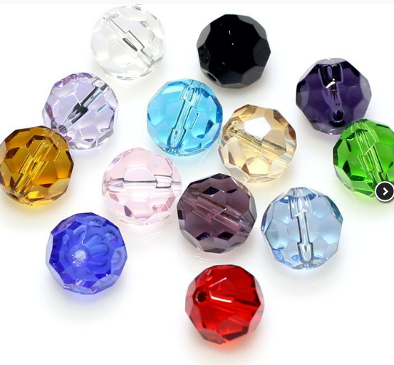 30/100pcs10mm Crystal Round Faceted Earth Loose spacer Beads