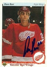 Dave Barr autographed Hockey Card (Detroit Red Wings) 1990 Upper Deck #257