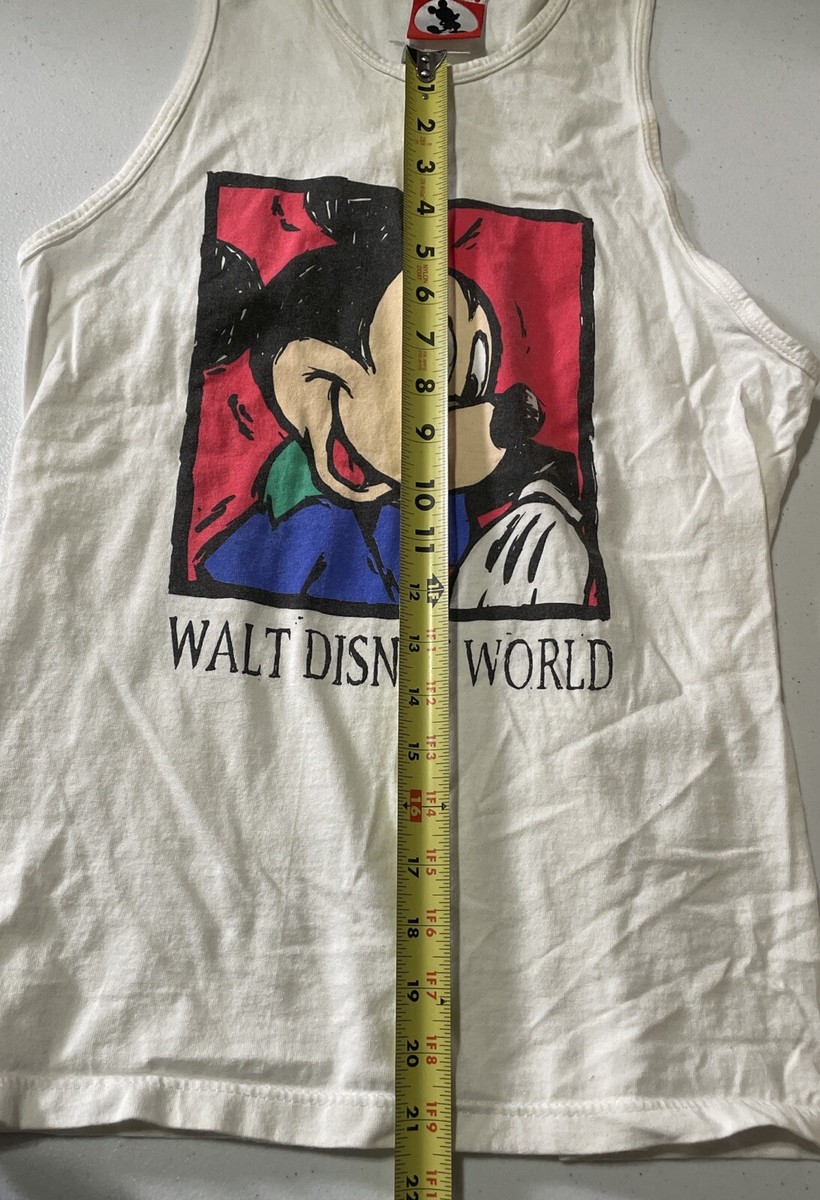 Disney Mickey, INC Mickey Mouse Vintage 90s White Tank Top Womens