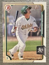 2015 Bowman 1st. Bowman Card #BP141 Jaycob Brugman Oakland Athletics
