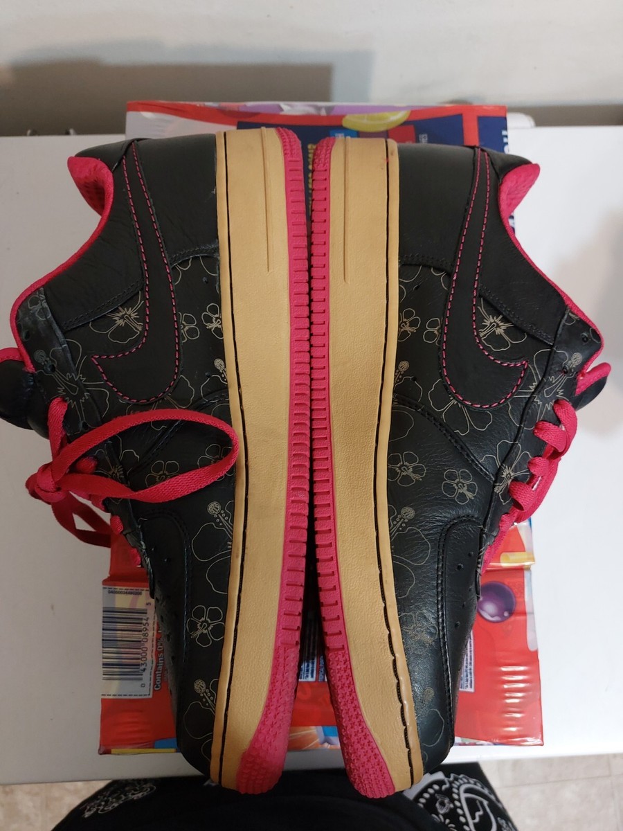 ★ Us9 ★ Air Force 1 Low Black Floral Pink Nike Air Force 1 Low Vintage Floral Black Pink (GS) - BQ2501