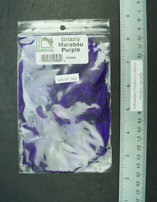 One Pack Hareline Grizzly Purple Mini Marabou Feathers Lot-SF 349