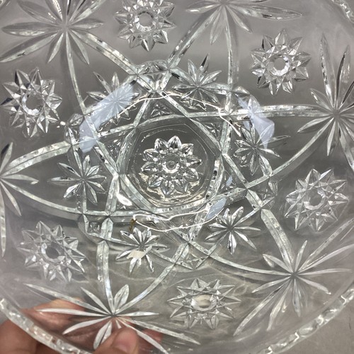 Set Of 2 Vintage Anchor Hocking Star Of David Glass Salad Fruit Bowl - Picture 3 of 19