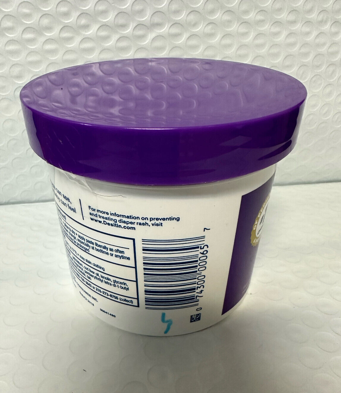 Desitin Diaper Rash Treatment Label