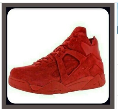 Mens Fila The Cage basketball shoes in red suede with a gum sole Sz 10.5 men main image 2
