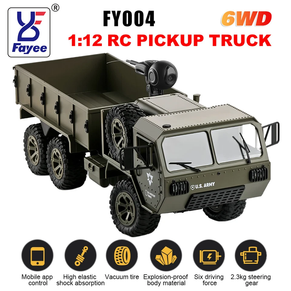 FAYEE FY004 RC Climbing Car 2.4G 6WD HD Camera Remote Controller Vehicle Truck - Image 3 of 4