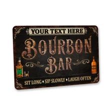 Custom Bourbon Bar Sign Home Bar Decor Metal Sign Tavern Speakeasy 108122002185