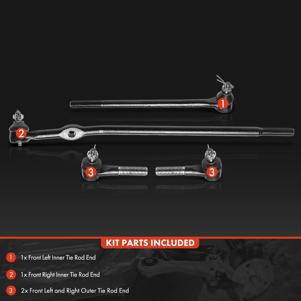 4x Extremo de barra de amarre interior y exterior delantero para Ford Ranger 1992-1997 Mazda B2300 B3000 tracción trasera Foto 3 de 4