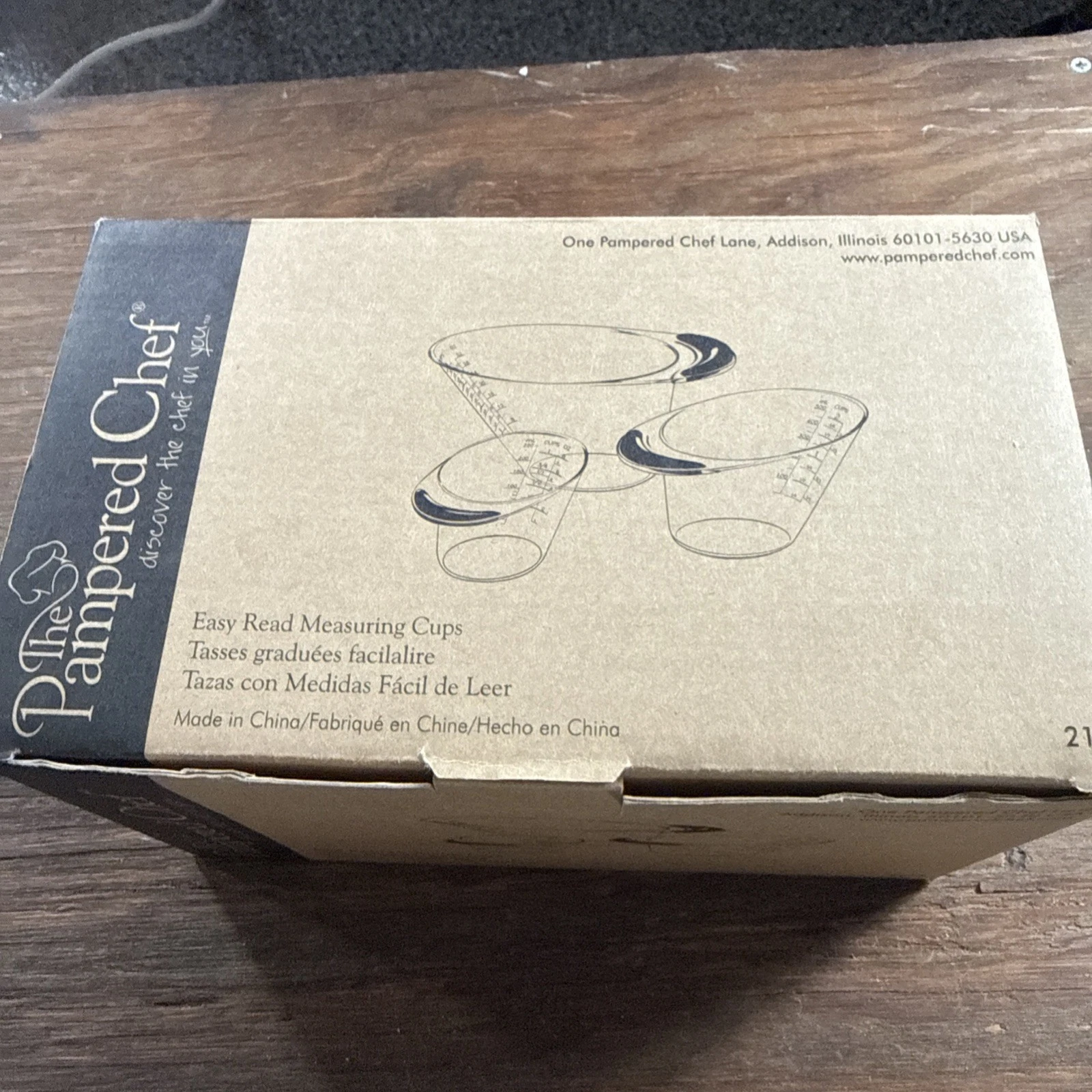 Pampered Chef Easy Read Measuring Cups Set 3 Piece Clear Plastic Easy Clean 2175