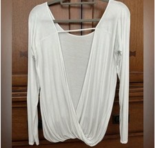 T-shirt manica lunga Zyia Active donna XXL bianca leggera aperta torsione schiena Namaste