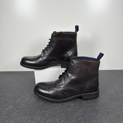 Catesby Herren Brogue Stiefel Größe UK 10 schwarz / sehr dunkelbraun Schnürstiefel