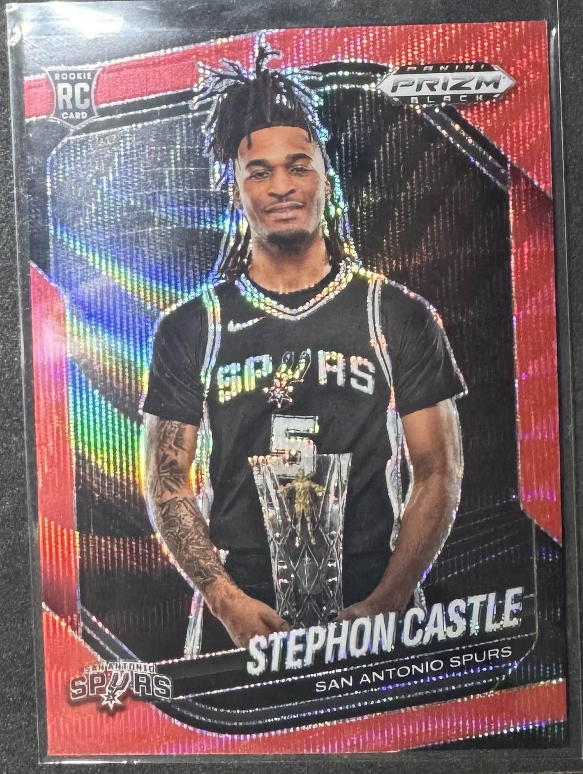 2024-25 Panini Prizm Black - Stephon Castle, Stephon Castle #96 Ruby Wave Prizm