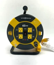 Link2Home 60 ft. 14/3 Extension Cord Storage Reel