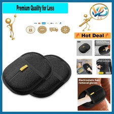 2 Pcs furhero mitt Magic Brush pet Hair,kivori Hair Removal BLACK(2PACK)