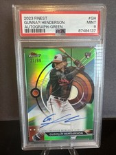 2023 Topps Finest-Gunnar Henderson #AU-GH-True Green Auto #21/99-PSA 9