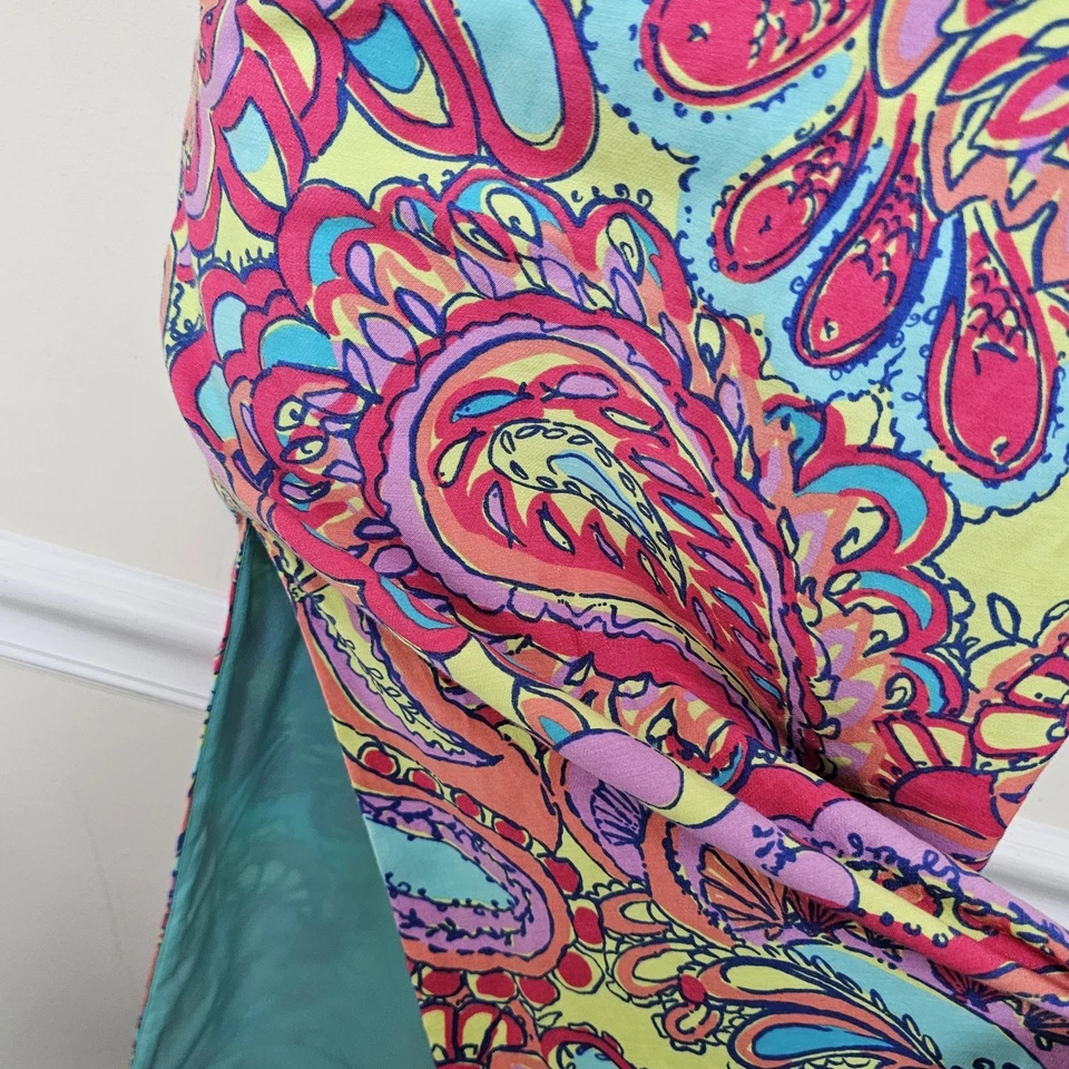 Lilly Pulitzer Girls Mini Emmett Maxi Dress Feelin Groovy Size 10 Flaw On Back  - Image 3 of 4