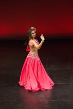 Women's Pink Belly Dancing Costume with Decorative Embellishments