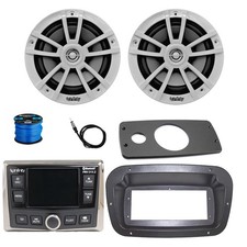Infinity Marine Radio, ANT, 2x 6.5" 225W White Speaker,Wire,Spa Bezel, Adapter