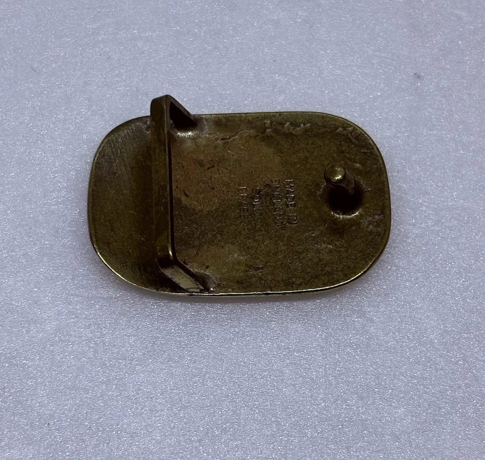 "Hebilla de cinturón vintage de latón macizo deportivo CB 2"" hecha en Inglaterra decoración artística 11" Foto 4 de 4