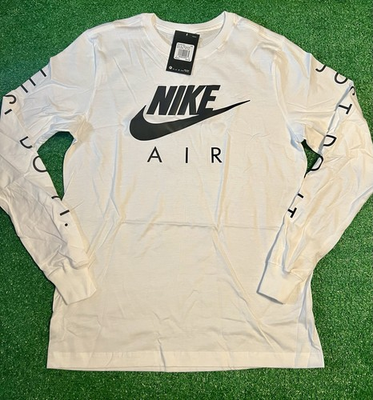 #ad Nike Air Futura Reflective Long Sleeve T Shirt White Black Men#x27;s Small NWT 45$ $25.00