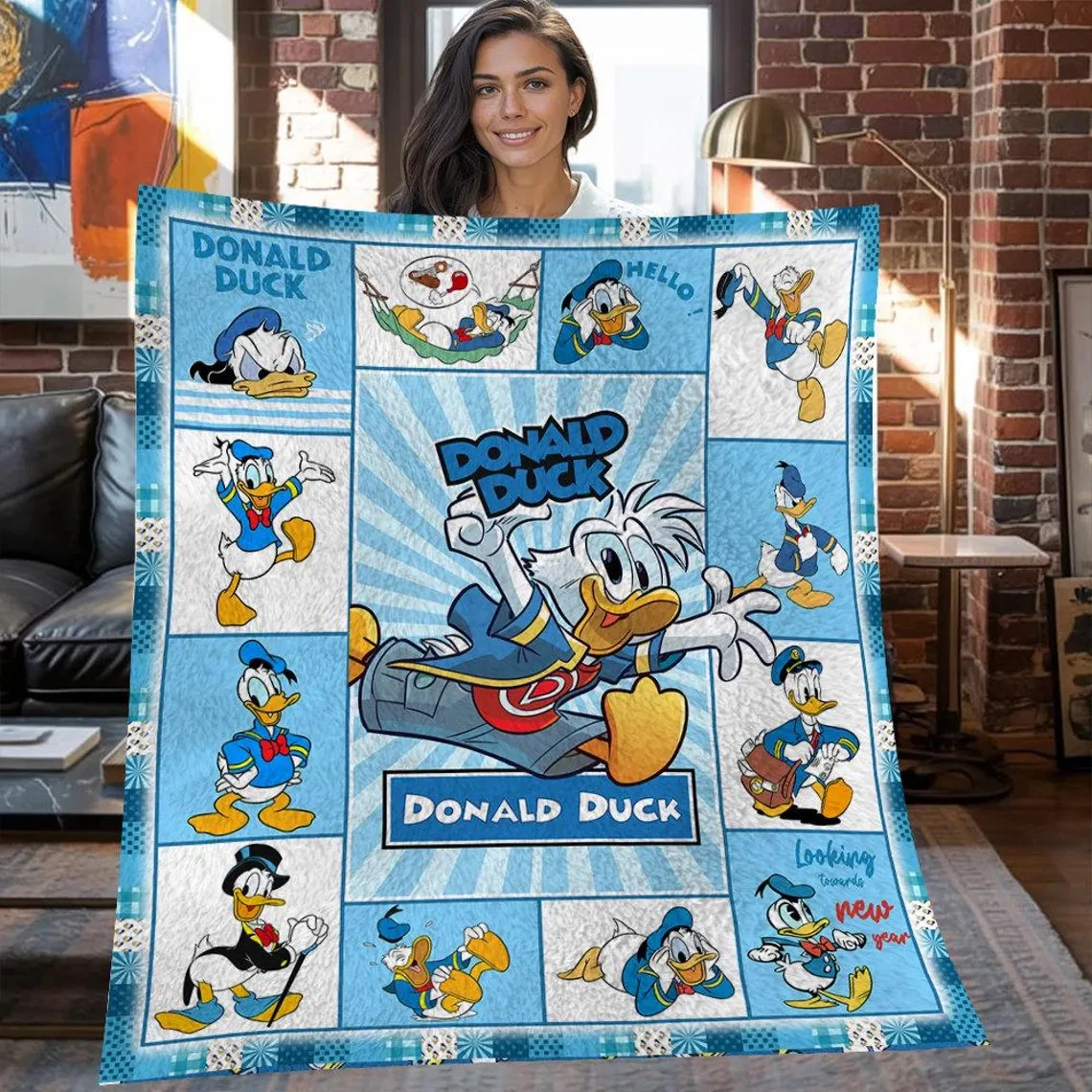 Fleece Blanket Funny  Donald Duck Christmas Happy 9