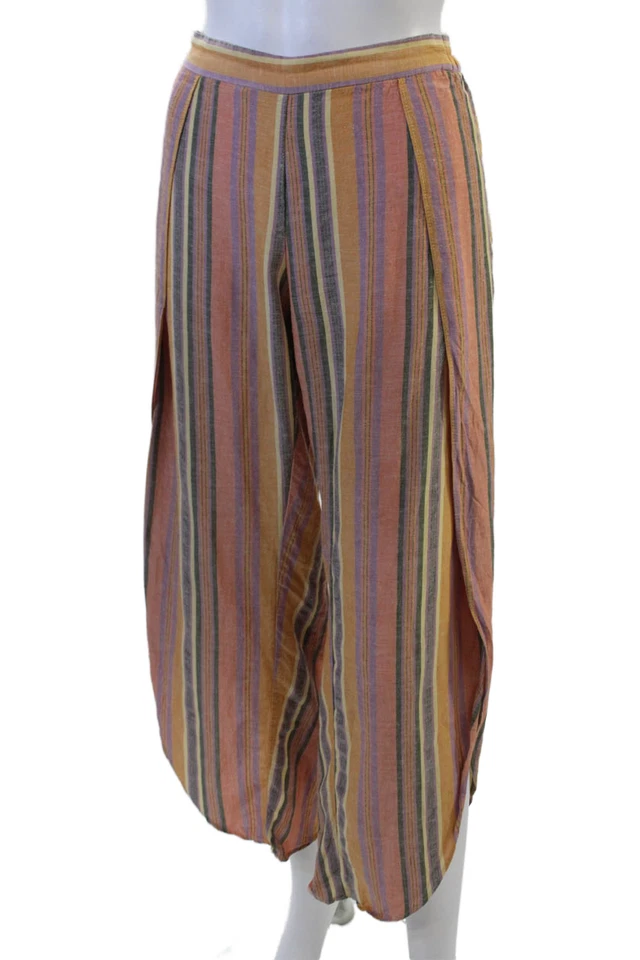 Pantalones informales sin cordones Drew para mujer con estampado de rayas de pierna recta multicolor talla XS Foto 2 de 4