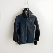 Columbia Youth Dark Black Fleece Hooded Full Zip Jacket Size Large