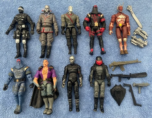 9 mixed 2001 - 2009 Gi Joe Figures --- No Reserve Auction --- Read
