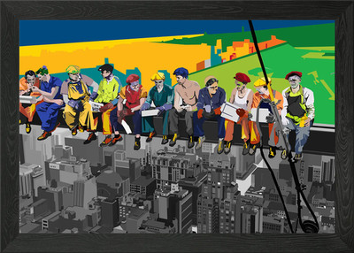 Mittagessen auf Wolkenkratzer 2 gerahmte Wandbilder Poster Leinwanddruck Bild