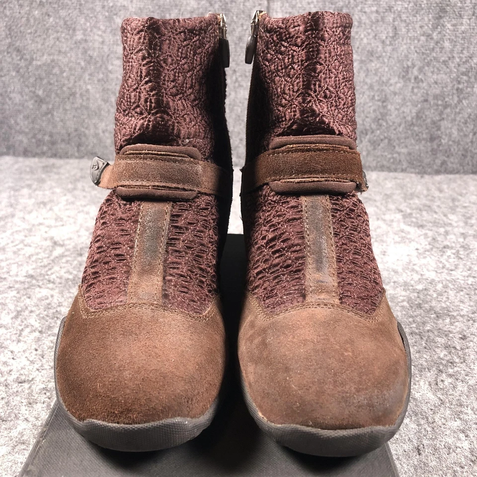 Natural Sport Boots Womens Size 8.5 Brown Falza Ankle Zip Strap Wedge 15978200 - Image 4 of 4