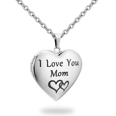 PHOTO LOCKET NECKLACE DIY CUSTOMIZED HEART PERSONALIZED LOCKET GIFT FOR MOM