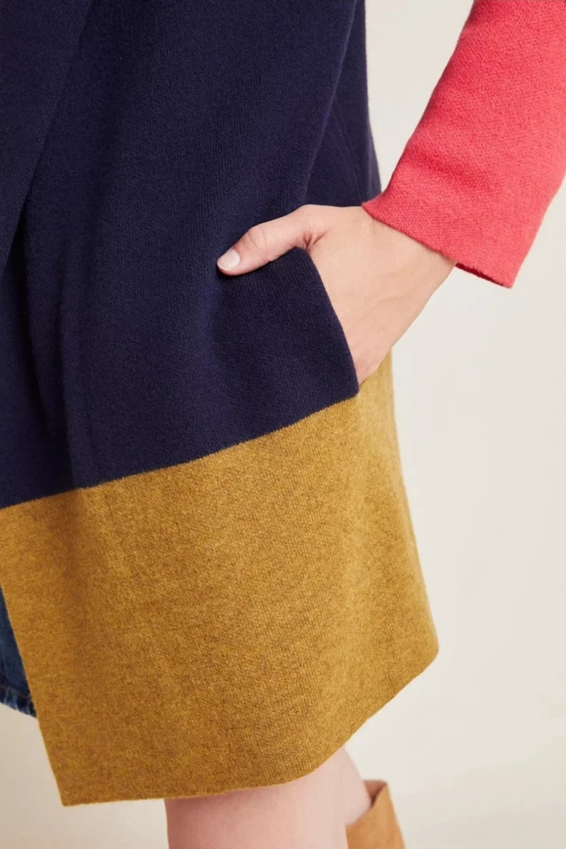 Casaco suéter Anthropologie Field Flower Valerie lã colorblocked, tamanho médio - Imagem 3 de 4