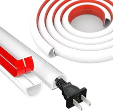 GJNMYSD 2M White Cable Trunking Flexible Wire Cover Self Adhesive Protector 15mm