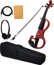 Set Violino Elettrico Principianti 4/4 Cavo Custodia Archetto Cuffie Naturale