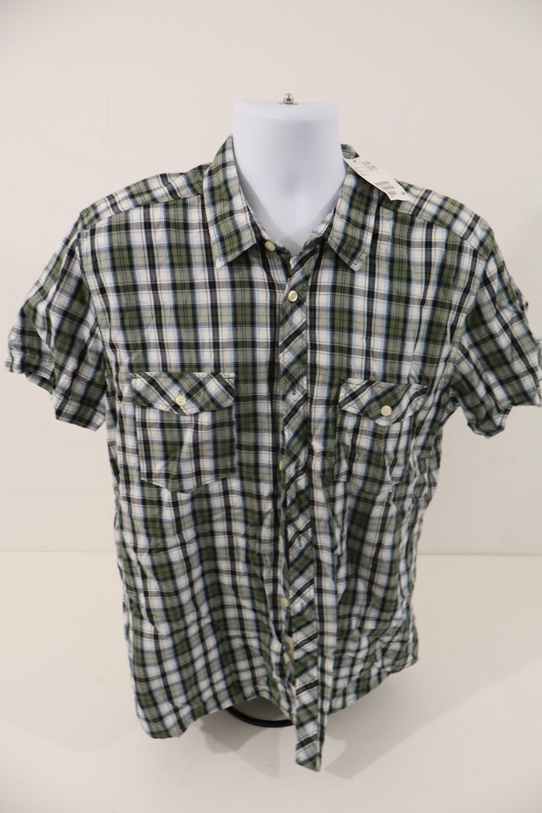 H&M L.O.G.G. Plaid Short Sleeve Shirt Relaxed Fit BNWT Size L