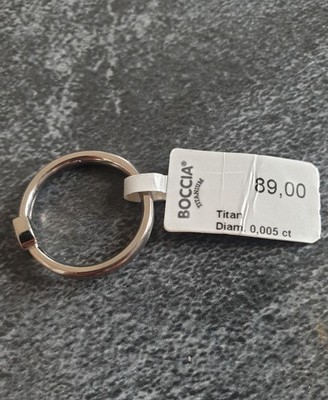 Boccia Titanium Ring * Damen Titan 0141-0255 kleiner Diamant Größe 55 Neu 
