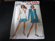Simplicity 8371 Misses Tunic, Shorts Unlined Jacket Pattern - Size 6-16
